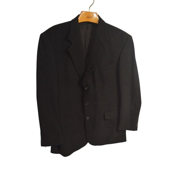 MEN'S GIANFRANCO RUFFINI BLACK CASHMERE SPORT COAT BLAZER JACKET 40R - Picture 1 of 5